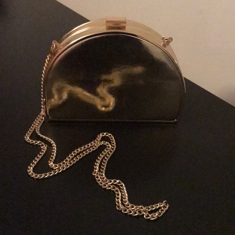 Gold evening clutch